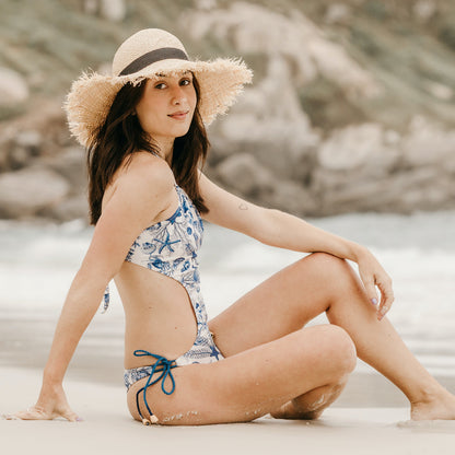 Blue printed bikini