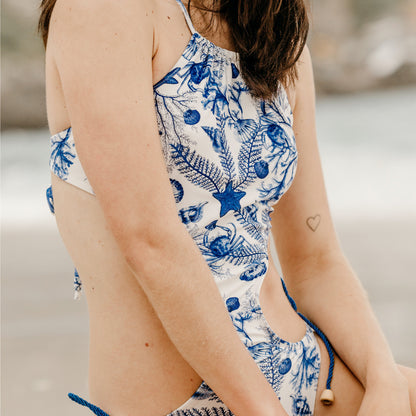 Blue printed bikini