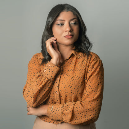 Orange dotted shirt