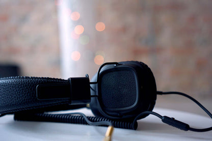 Black square headphone