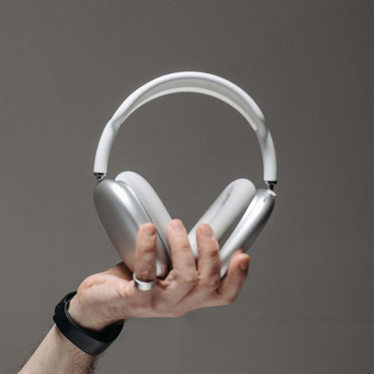 White metal headphone